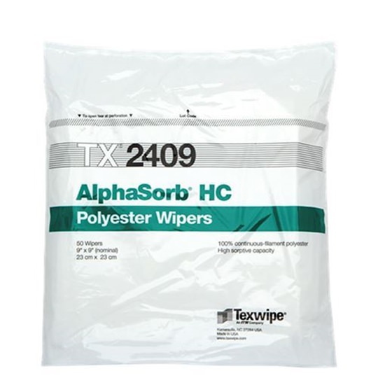 Show details for AlphaSorb® HC TX2409 Dry Cleanroom Wipers, Non-Sterile Picture of AlphaSorb® HC TX2409 Dry Cleanroom Wipers, Non-Sterile