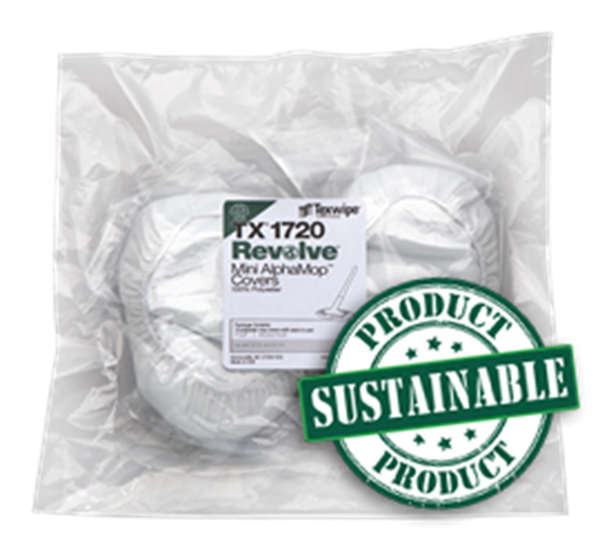 REVOLVE Mini AlphaMop™ Sustainable Integrated Covers/Pads, Non-sterile TX1720 REVOLVE Mini AlphaMop™ Sustainable Integrated Covers/Pads, Non-sterile TX1720