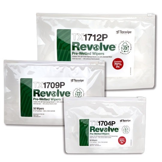 Show details for REVOLVE™ Sustainable Pre-Wetted Cleanroom Wipers, Non-Sterile Picture of REVOLVE™ Sustainable Pre-Wetted Cleanroom Wipers, Non-Sterile