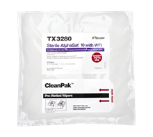 AlphaSat® with Vectra® Alpha® 10 TX3280 Pre-Wetted Cleanroom Wipers, Sterile